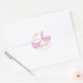 Whimsical Mermaid Birthday Party Round Sticker (Envelop)