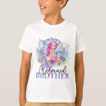 Whimsical Mermaid Brother onder Zee Birthday T-shirt<br><div class="desc">Mermaid party thema Birthday Mermaid whimsical design voor de broer van het verjaardagsmeisje. Overeenkomende objecten in mijn winkel.</div>