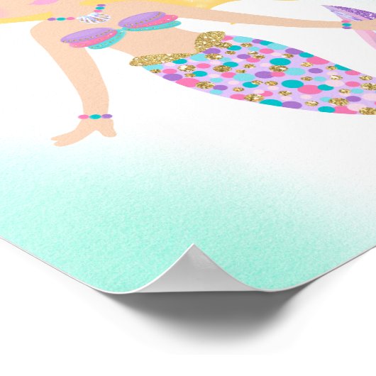 Whimsical Mermaid Children's Nursery Print (Hoek)