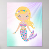 Whimsical Mermaid Children's Nursery Print (Voorkant)