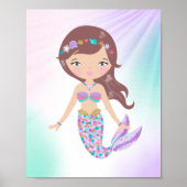 Whimsical Mermaid Children's Nursery Print (Voorkant)