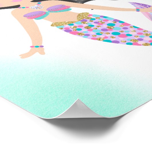 Whimsical Mermaid Children's Nursery Print (Hoek)