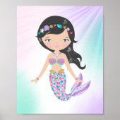 Whimsical Mermaid Children's Nursery Print (Voorkant)