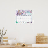 Whimsical Mermaid Council Baby's aankomende wedstr Poster (Keuken)