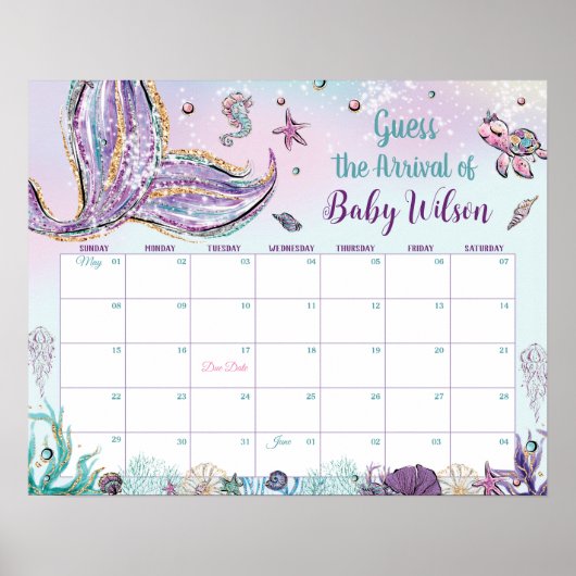 Whimsical Mermaid Council Baby's aankomende wedstr Poster (Voorkant)
