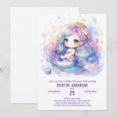 Whimsical Mermaid Magic Baby shower Kaart (Voorkant / Achterkant)