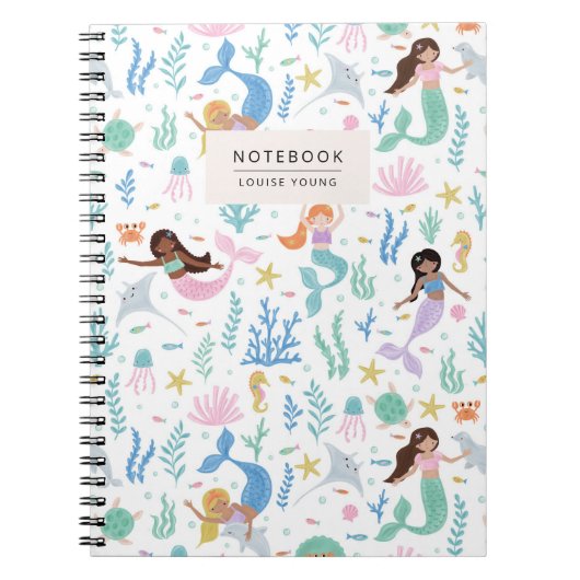 Whimsical Mermaid & Ocean Friends Pattern Notebook Notitieboek (Voorkant)