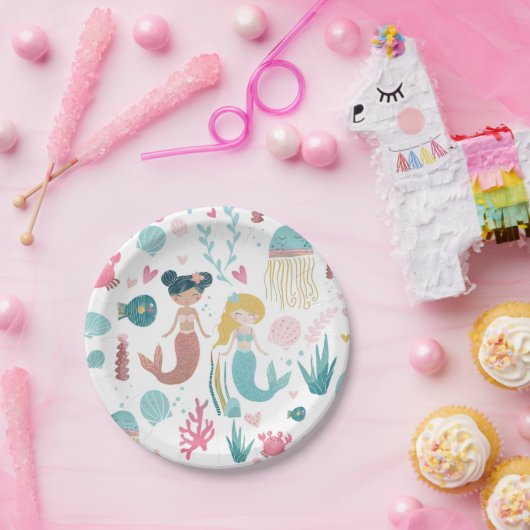 Whimsical Mermaid / Party Borden / Girls Party Papieren Bordje (Feest)