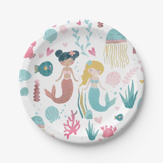 Whimsical Mermaid / Party Borden / Girls Party Papieren Bordje (Voorkant)