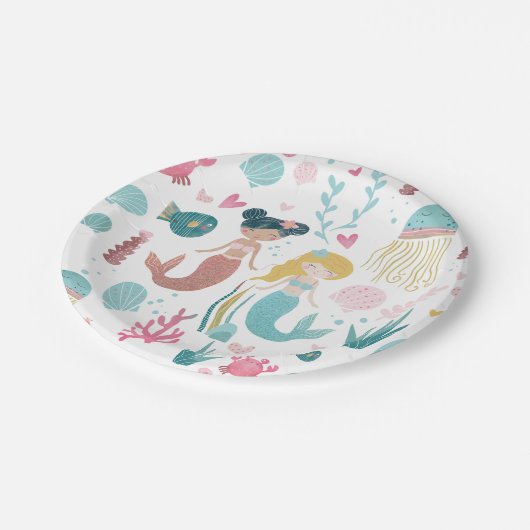 Whimsical Mermaid / Party Borden / Girls Party Papieren Bordje (Gekanteld)