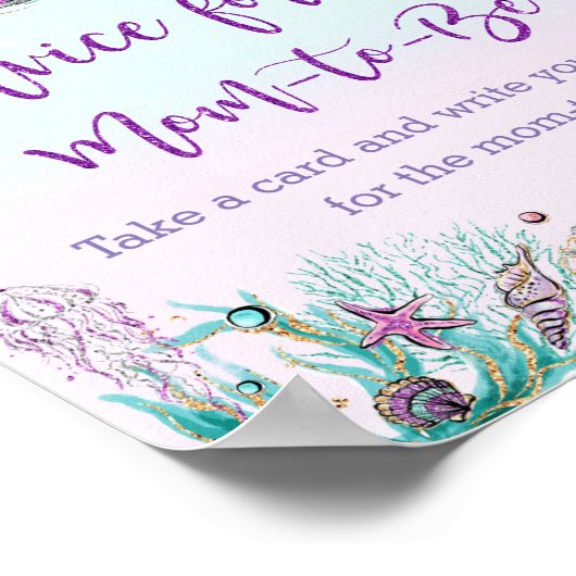 Whimsical Mermaid Tail Advice voor de moeder Poster (Hoek)