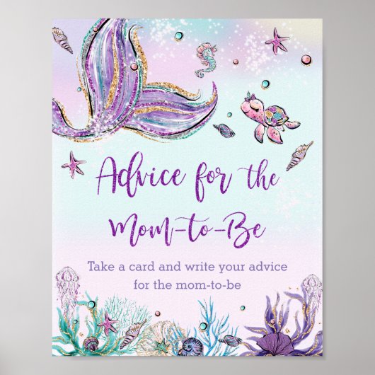 Whimsical Mermaid Tail Advice voor de moeder Poster (Voorkant)
