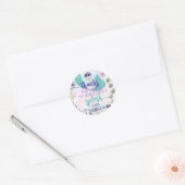 Whimsical Mermaid Tail Onder de Zee Party Bedankt Ronde Sticker (Envelop)