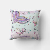 Whimsical Mermaid Tail Onder het Zee Mercat Kussen (Achterkant)
