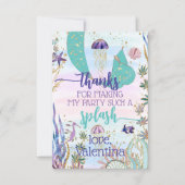 Whimsical Mermaid Tail Onder het Zee Party Script Bedankkaart (Voorkant)