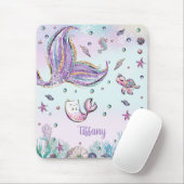 Whimsical Mermaid Tail onder het Zee Rainbow Coral Muismat (Met muis)