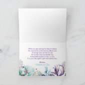 Whimsical Mermaid Tail Onder het Zeeen Baby shower Bedankkaart (Binnen)