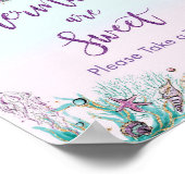 Whimsical Mermaid Tail Sweet Treat Birthday Sign Poster (Hoek)