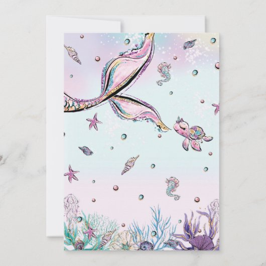 Whimsical Mermaid Tail Under the Zee Verjaardag Kaart (Achterkant)
