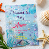 Whimsical Mermaid under the Zee Birthday Party Kaart