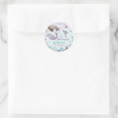 Whimsical Mermaid under the Zee Birthday Party Ronde Sticker (Tas)