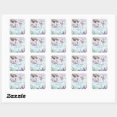 Whimsical Mermaid under the Zee Birthday Party Vierkante Sticker (Vel)