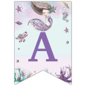 Whimsical Mermaid under the Zee Birthday Party Vlaggetjes (Tweede vlag)