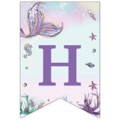 Whimsical Mermaid under the Zee Birthday Party Vlaggetjes (Eerste vlag)