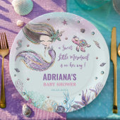 Whimsical Mermaid under the Zee Girl Baby shower Papieren Bordje
