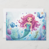 Whimsical Mermaid Under the Zee Ocean Birthday Kaart (Achterkant)