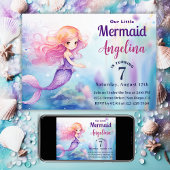 Whimsical Mermaid Under the Zee Ocean Birthday Kaart