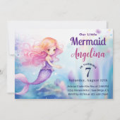 Whimsical Mermaid Under the Zee Ocean Birthday Kaart (Voorkant)