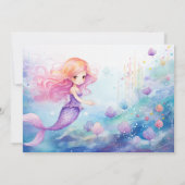 Whimsical Mermaid Under the Zee Ocean Birthday Kaart (Achterkant)