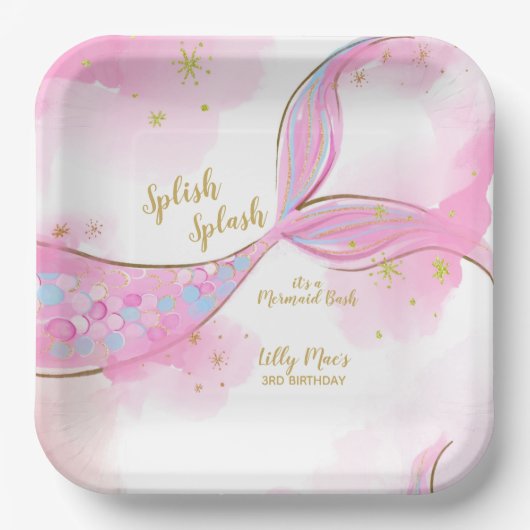 Whimsical Mermaid under the Zee Paper Bord (Voorkant)