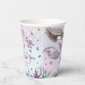 Whimsical Mermaid under the Zee Pool Baby shower Papieren Bekers (Rechts)