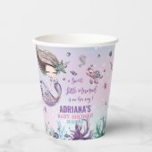 Whimsical Mermaid under the Zee Pool Baby shower Papieren Bekers (Voorkant)