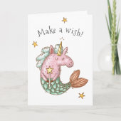 Whimsical Mermaid Unicorn Kaart (Voorkant)