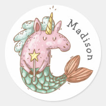 Whimsical Mermaid Unicorn met naam