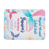 Whimsical Mermaid Verjaardag Uitnodiging Keepsake Magneet (Horizontaal)
