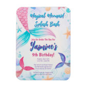 Whimsical Mermaid Verjaardag Uitnodiging Keepsake Magneet (Verticaal)