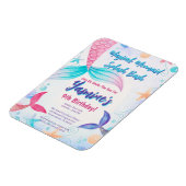 Whimsical Mermaid Verjaardag Uitnodiging Keepsake Magneet (Linkerzijde)