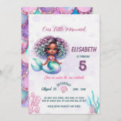 Whimsical Mermaid verjaardagsfeestje Uitnodiging (Voorkant / Achterkant)