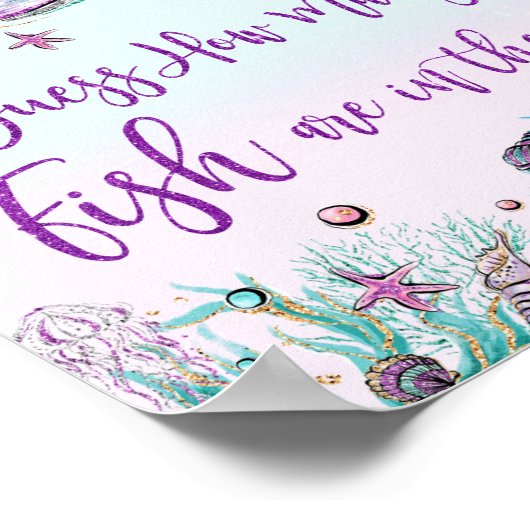 Whimsical Mermaid weet hoeveel vis er in Jar Game Poster (Hoek)