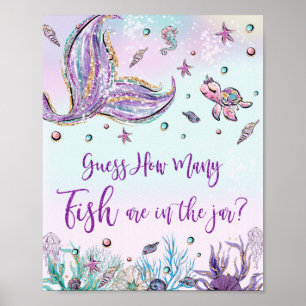 Whimsical Mermaid weet hoeveel vis er in Jar Game  Poster