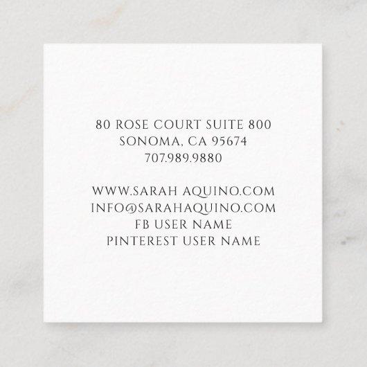 Whimsical Mermaid & Whale Children's Book Author Vierkante Visitekaartje (Achterkant)