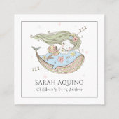 Whimsical Mermaid & Whale Children's Book Author Vierkante Visitekaartje (Voorkant)