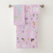 Whimsical Mermaids Monogram Bad Handdoek (Insitu)