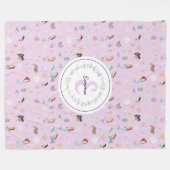 Whimsical Mermaids Monogram Fleece Deken (Voorkant (Horizontaal))