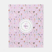 Whimsical Mermaids Monogram Fleece Deken (Voorkant)