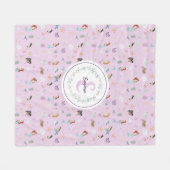 Whimsical Mermaids Monogram Fleece Deken (Voorkant (Horizontaal))